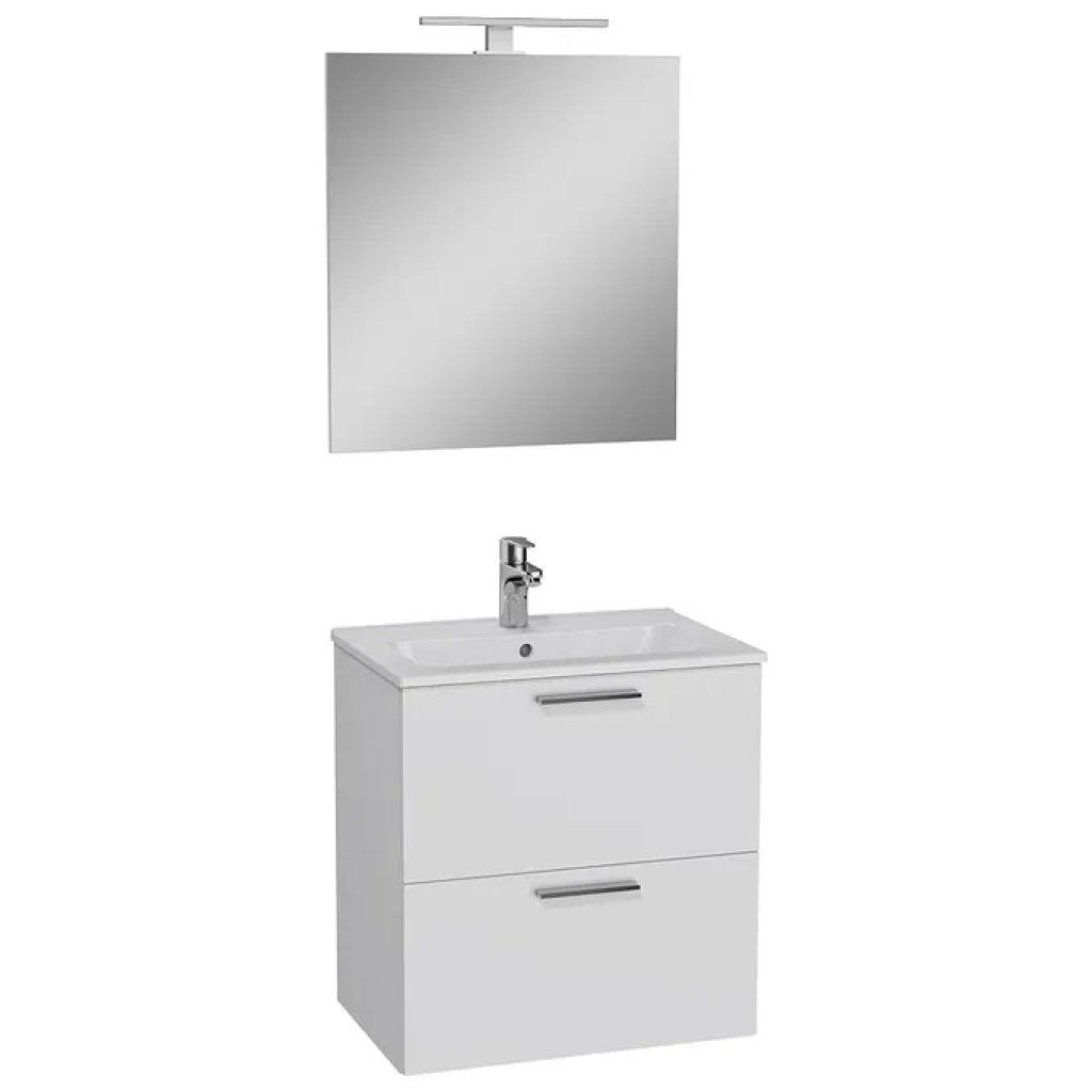 VitrA MIA mobile bagno sospeso con lavabo e specchio, bianco lucido, 61 cm VitrA MIA mobile bagno sospeso con lavabo e specchio, bianco lucido, 61 cm
