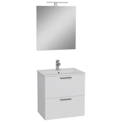 VitrA MIA mobile bagno sospeso con lavabo e specchio, bianco lucido, 61 cm