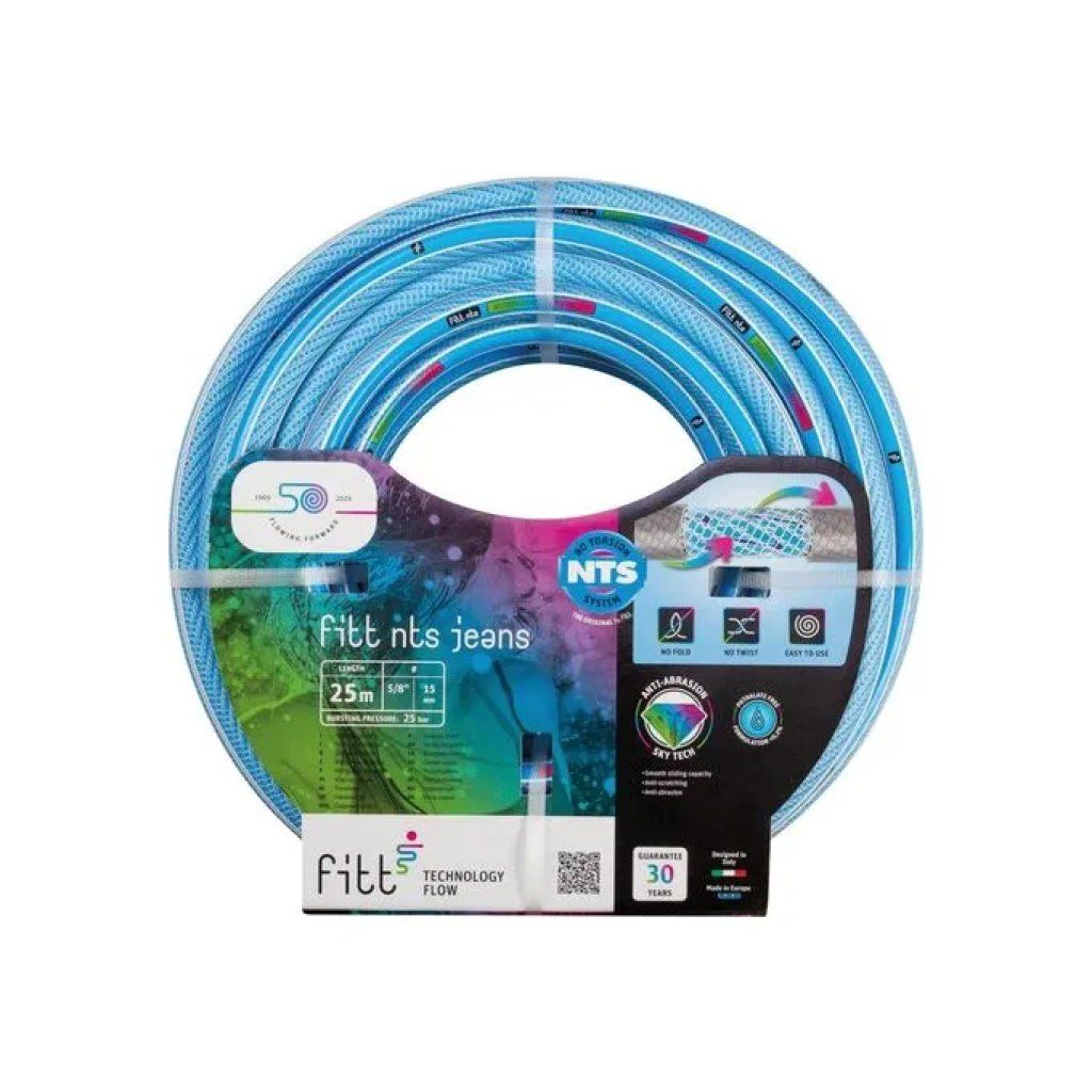 FITT NTS Jeans – Tubo per irrigazione 15 mm, 25 m, azzurro