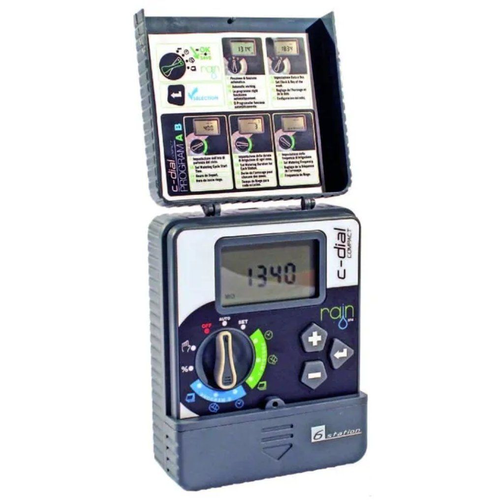 RAIN Compact-Dial Centralina per Irrigazione a 6 Stazioni, 24 V AC