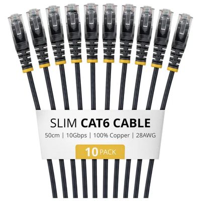 StarTech.com Confezione 10 cavi Ethernet Cat6 U/UTP da 50 cm, neri