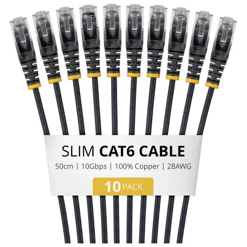 StarTech.com N6PAT50CMBKS10PK Cavo di Rete Cat6 U-UTP 0.5 m RJ