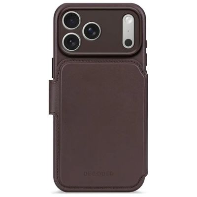 DECODED Custodia Portafoglio in Pelle 2-in-1 per iPhone 17 Pro – Marrone Cioccolato