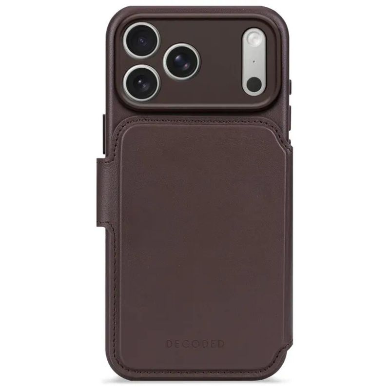 DECODED Custodia Portafoglio in Pelle 2-in-1 per iPhone 17 Pro – Marrone Cioccolato