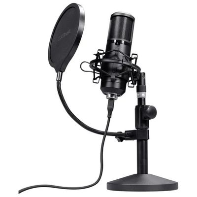 Trust Emita II Microfono USB a Condensatore con Supporto Regolabile e Filtro Pop Trust Emita II Microfono USB a Condensatore con Supporto Regolabile e Filtro Pop