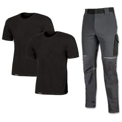U-Power Work Wear Kit T-shirt e Pantalone Stretch Asphalt Grey