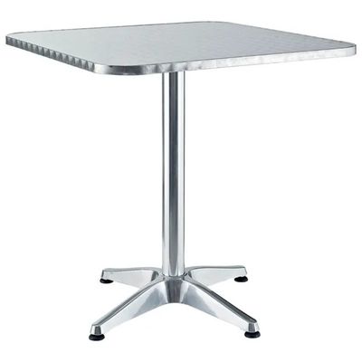 LIF Tavolo Quadrato in Alluminio Titanio 60 x 60 x 70 cm