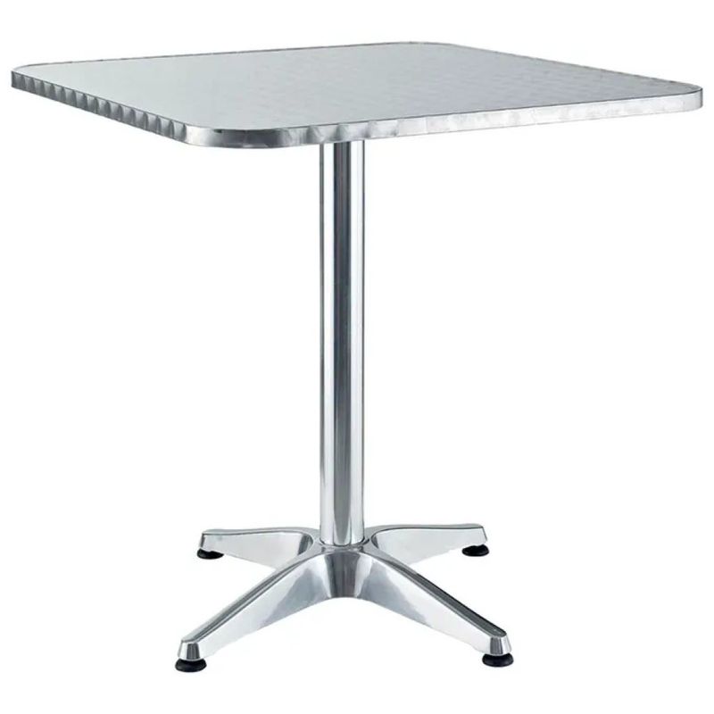 LIF Tavolo Quadrato in Alluminio Titanio 60 x 60 x 70 cm