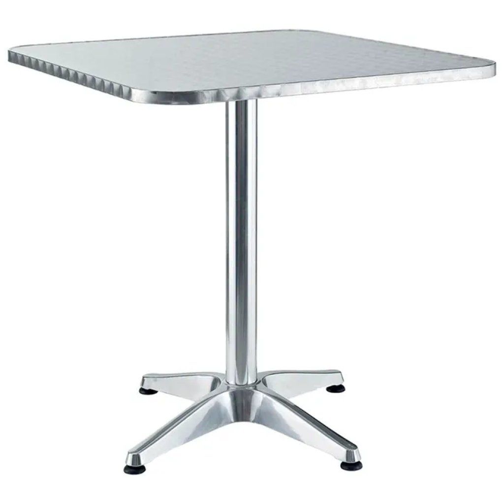 LIF Tavolo quadrato LIF in alluminio color titanio, 60 × 60 × 70 cm