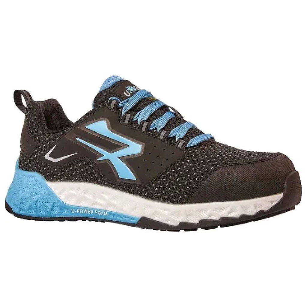 U-Power VHAGAR ESD S3S CI HI HRO FO SR – Scarpe antinfortunistiche nere e azzurre, misura 38