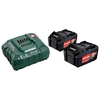 Metabo Basic-Set 18 V: 2 batterie Li-Power da 4 Ah e caricabatterie ASC 55 Metabo Basic-Set 18 V: 2 batterie Li-Power da 4 Ah e caricabatterie ASC 55