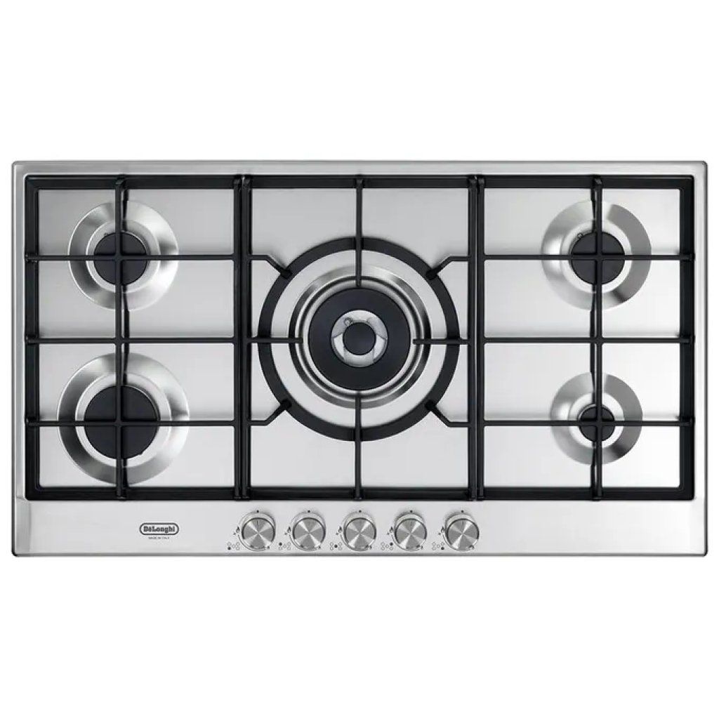 DELONGHI De’Longhi NSL590X Piano Cottura a Gas 90 cm, 5 Fuochi, Acciaio Inox