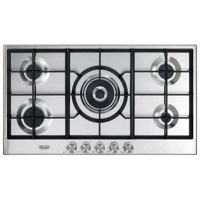 DELONGHI De’Longhi NSL590X Piano Cottura a Gas 90 cm, 5 Fuochi, Acciaio Inox DELONGHI De’Longhi NSL590X Piano Cottura a Gas 90 cm, 5 Fuochi, Acciaio Inox