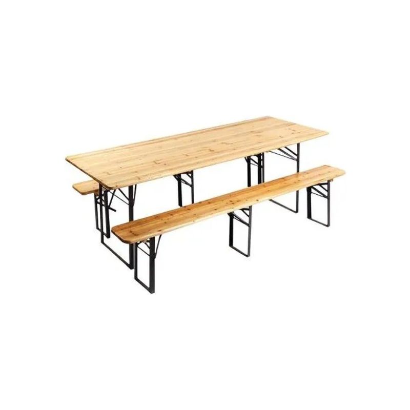 LIF Set Birreria Nero 220 × 80 cm con Altezza 76 cm