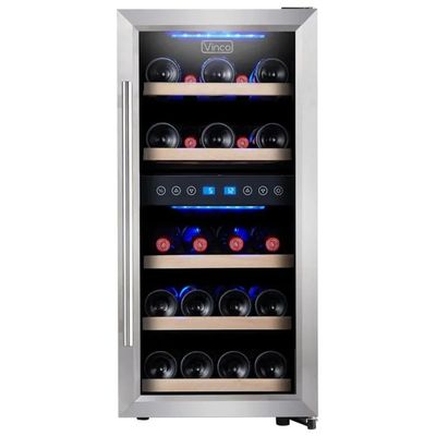 Vinco 50310 Cantinetta Vino Doppia Zona, 100 L, 33 Bottiglie, Nera