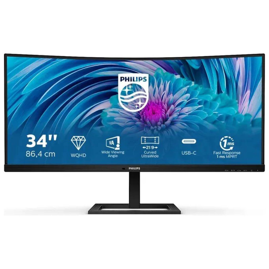 Philips 346E2CUAE Monitor Curvo 34” UWQHD 100 Hz