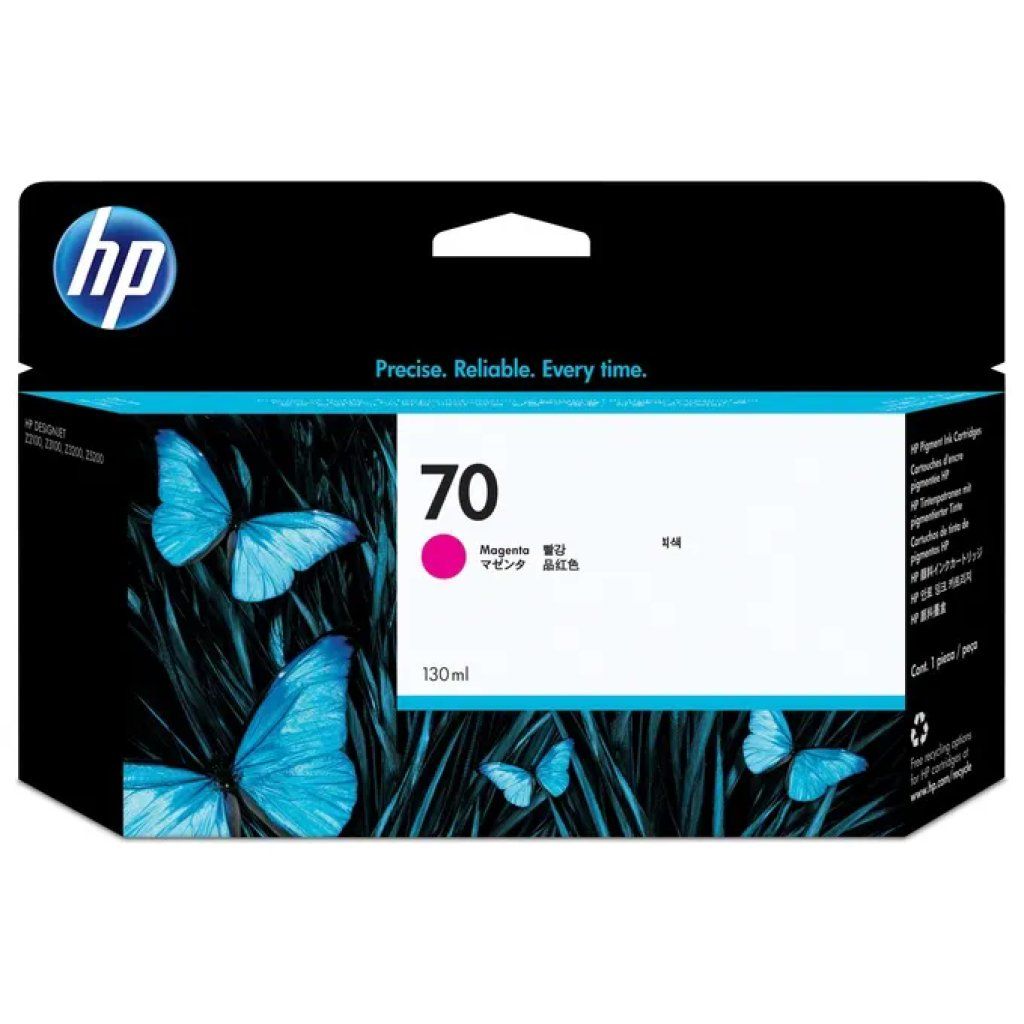 HP 70 C9453A Cartuccia di Inchiostro Magenta Pigmentato, 130 ml