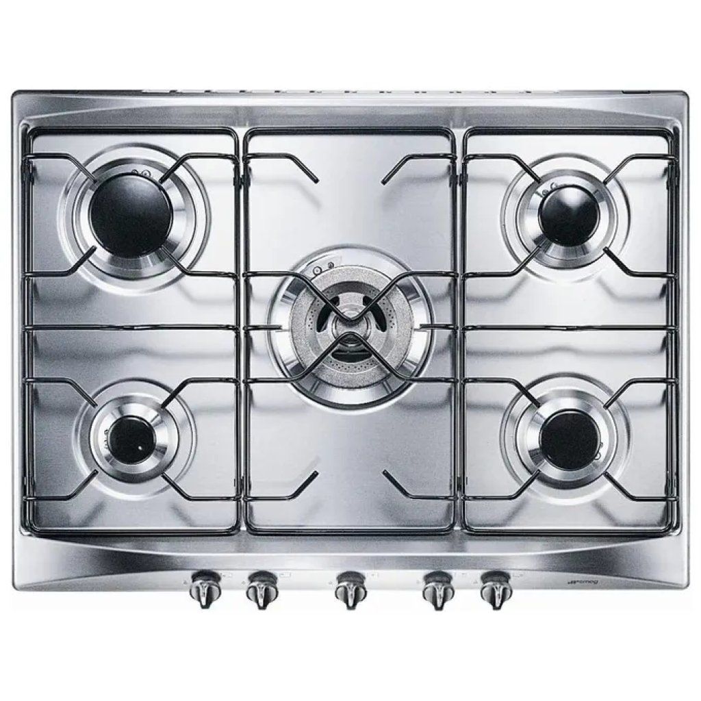 Smeg SE706SX3 Piano Cottura a Gas 5 Fuochi, 68,5 cm, Argento