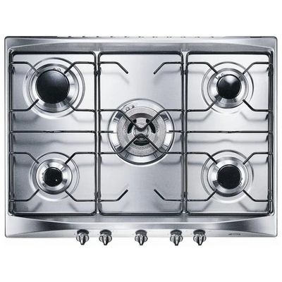 Smeg SE706SX3 Piano Cottura a Gas 5 Fuochi, 68,5 cm, Argento