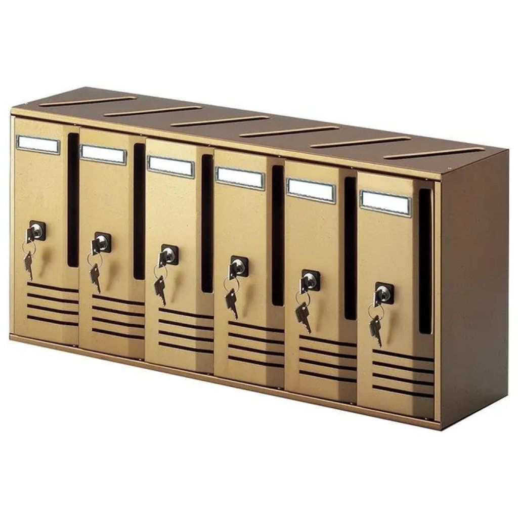 Alubox Cubo C6 – Blocchiera postale condominiale a 6 cassette, bronzo