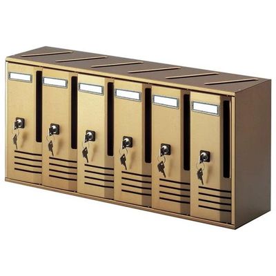 Alubox Cubo C6 – Blocchiera postale condominiale a 6 cassette, bronzo