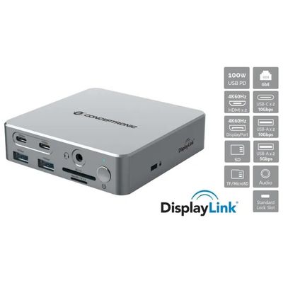 Conceptronic DONN25G Docking Station 15-in-1 4K