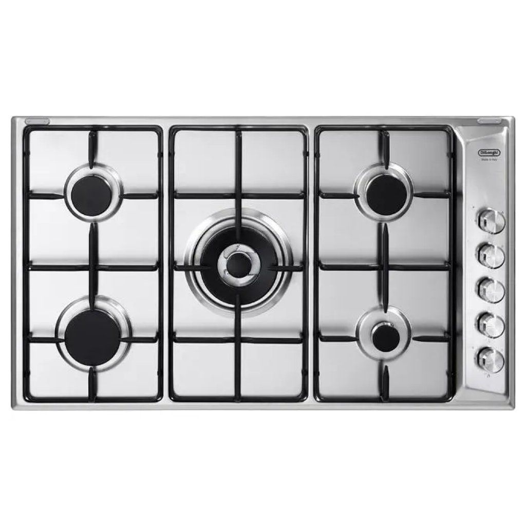 DELONGHI De’Longhi DLI 59 DD Piano Cottura a Gas da Incasso, 90 cm, 5 Fuochi, Acciaio Inox DELONGHI De’Longhi DLI 59 DD Piano Cottura a Gas da Incasso, 90 cm, 5 Fuochi, Acciaio Inox