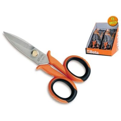 Beta 1128BMX-E15 – Espositore con 15 forbici per elettricisti Beta 1128BMX-E15 – Espositore con 15 forbici per elettricisti