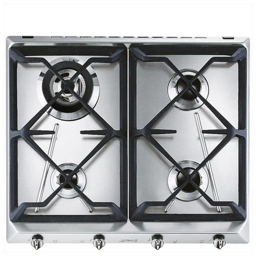 SMEG SRV564GH3 Piano cottura a gas 60 cm, 4 fuochi, acciaio inox