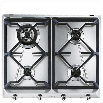 SMEG SRV564GH3 Piano cottura a gas 60 cm, 4 fuochi, acciaio inox