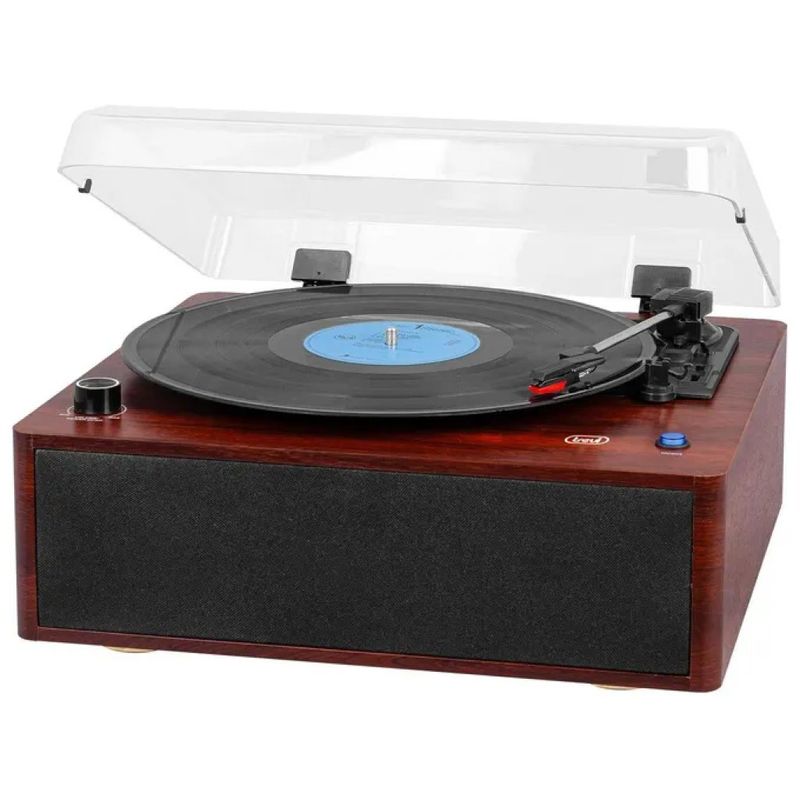 Trevi TT 1030 BT Giradischi Bluetooth con Altoparlanti Integrati, Finitura Legno