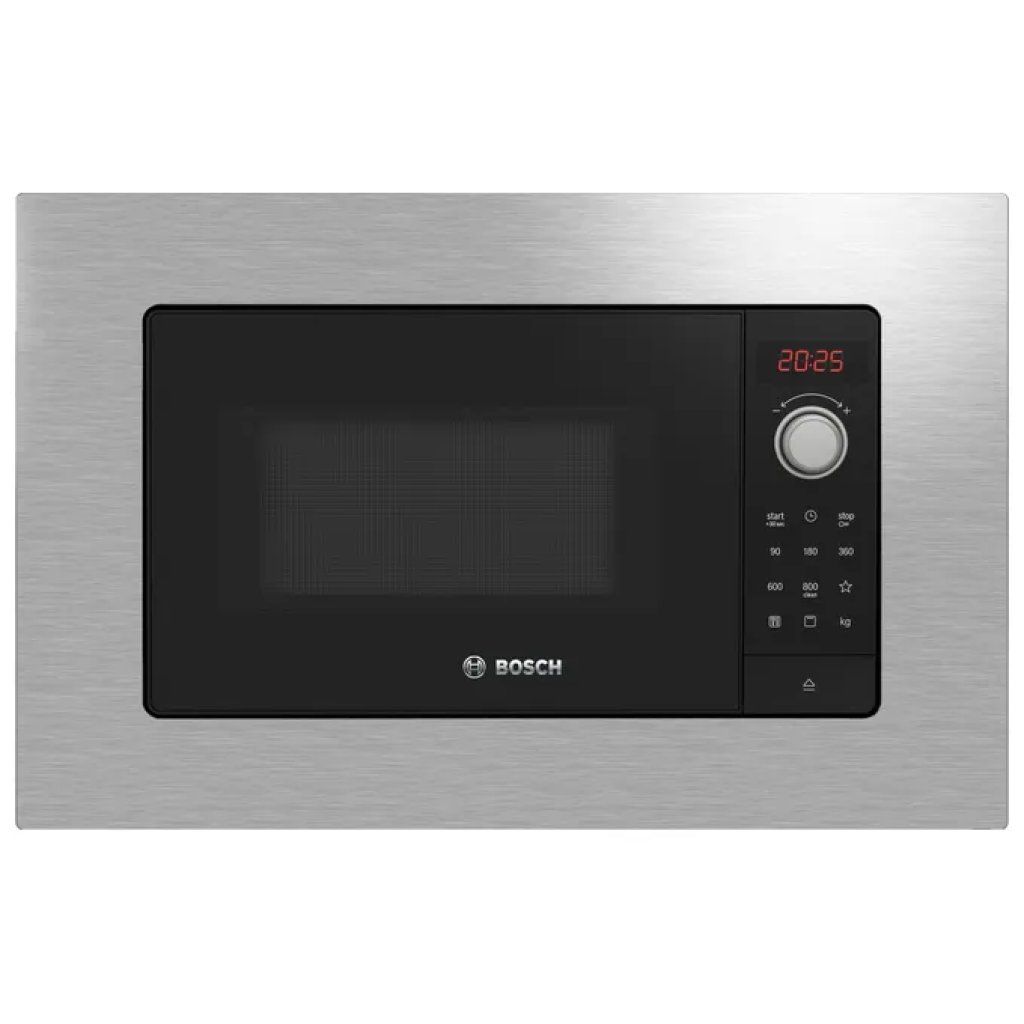 Bosch BEL623MS3 Serie 2 Microonde da Incasso con Grill, 20 L, 800 W, Acciaio Inox