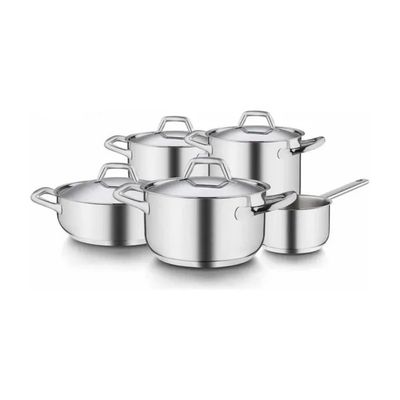 Barazzoni Chef Line batteria di pentole 9 pezzi in acciaio inox 18/10