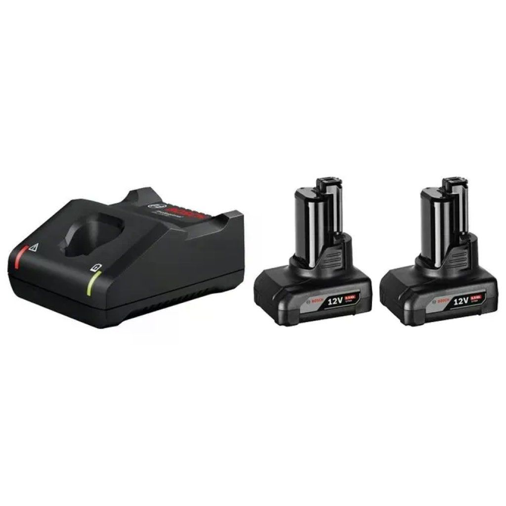 Bosch 1 600 A01 B20 Kit 2 Batterie 12 V 6 Ah con Caricabatterie