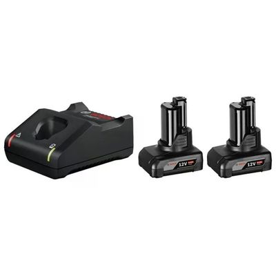 Bosch 1 600 A01 B20 Kit 2 Batterie 12 V 6 Ah con Caricabatterie