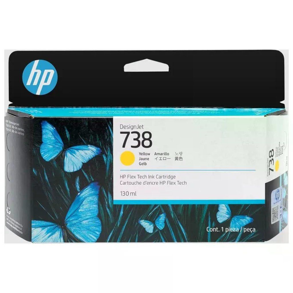 HP Cartuccia d'inchiostro giallo HP DesignJet 738, 130 ml HP Cartuccia d'inchiostro giallo HP DesignJet 738, 130 ml