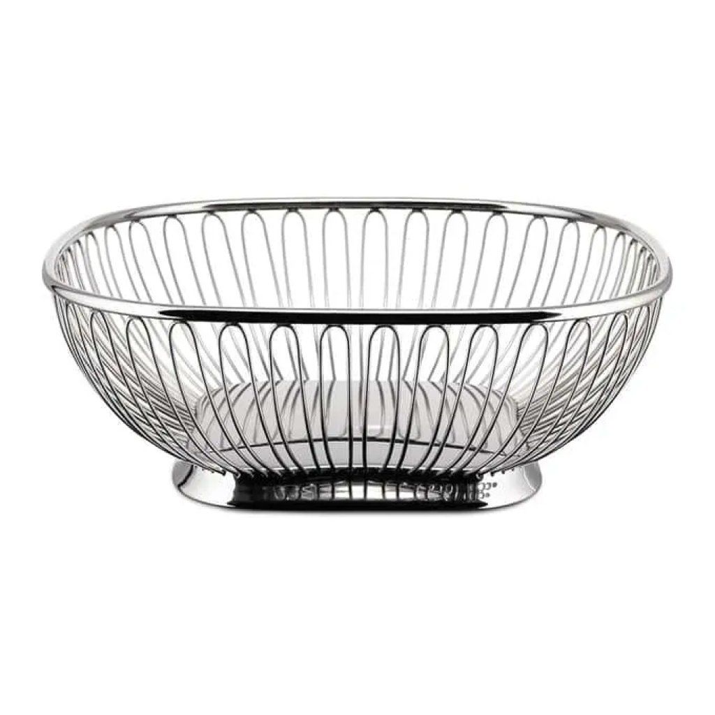 Alessi 845 Cestino quadrato a filo in acciaio inox 18/10 Alessi 845 Cestino quadrato a filo in acciaio inox 18/10
