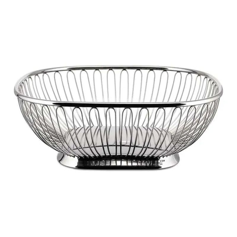 Alessi 845 Cestino quadrato a filo in acciaio inox 18/10