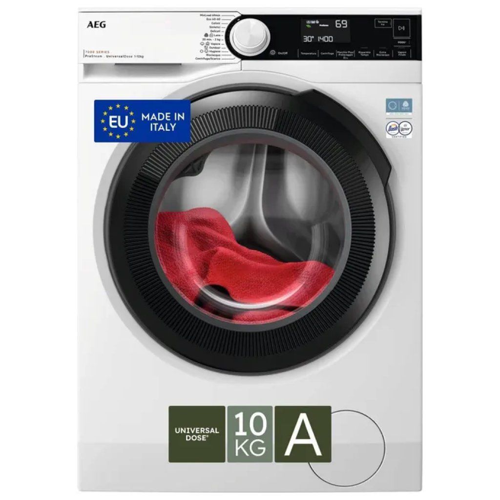 AEG Series 7000 LR7FD104V Lavatrice 10 kg, 1400 giri, Classe A, ProSteam, Bianca AEG Series 7000 LR7FD104V Lavatrice 10 kg, 1400 giri, Classe A, ProSteam, Bianca