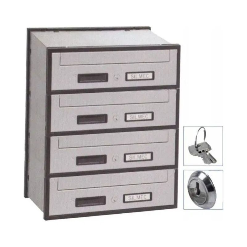 Silmec 4B1-501 Casellario Postale Orizzontale a 4 Posti