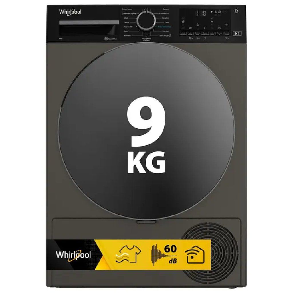 Whirlpool C WD 96M GBS IT Asciugatrice 9 kg a Pompa di Calore, Classe A, Wi-Fi, Manhattan Grey