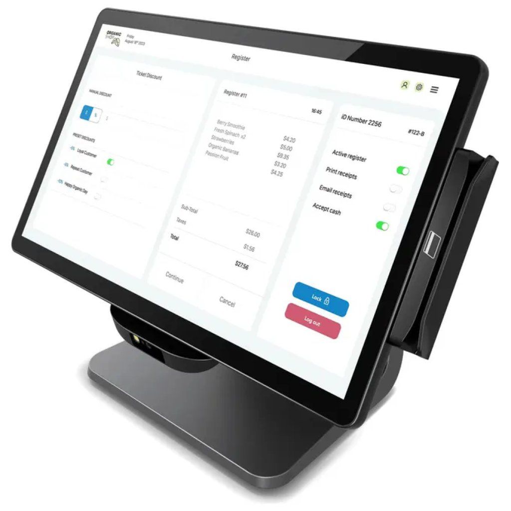 Elo Touch Solutions E849902 POS All-in-One 15,6″, Celeron N97, 8 GB RAM, 128 GB SSD, Nero