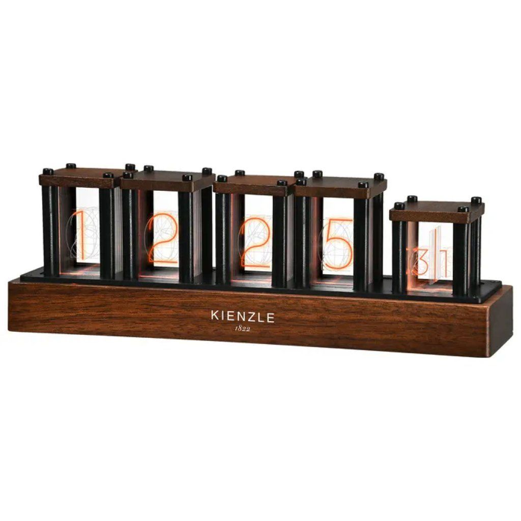 Kienzle 14992 Orologio da tavolo LED Nixie RGB marrone