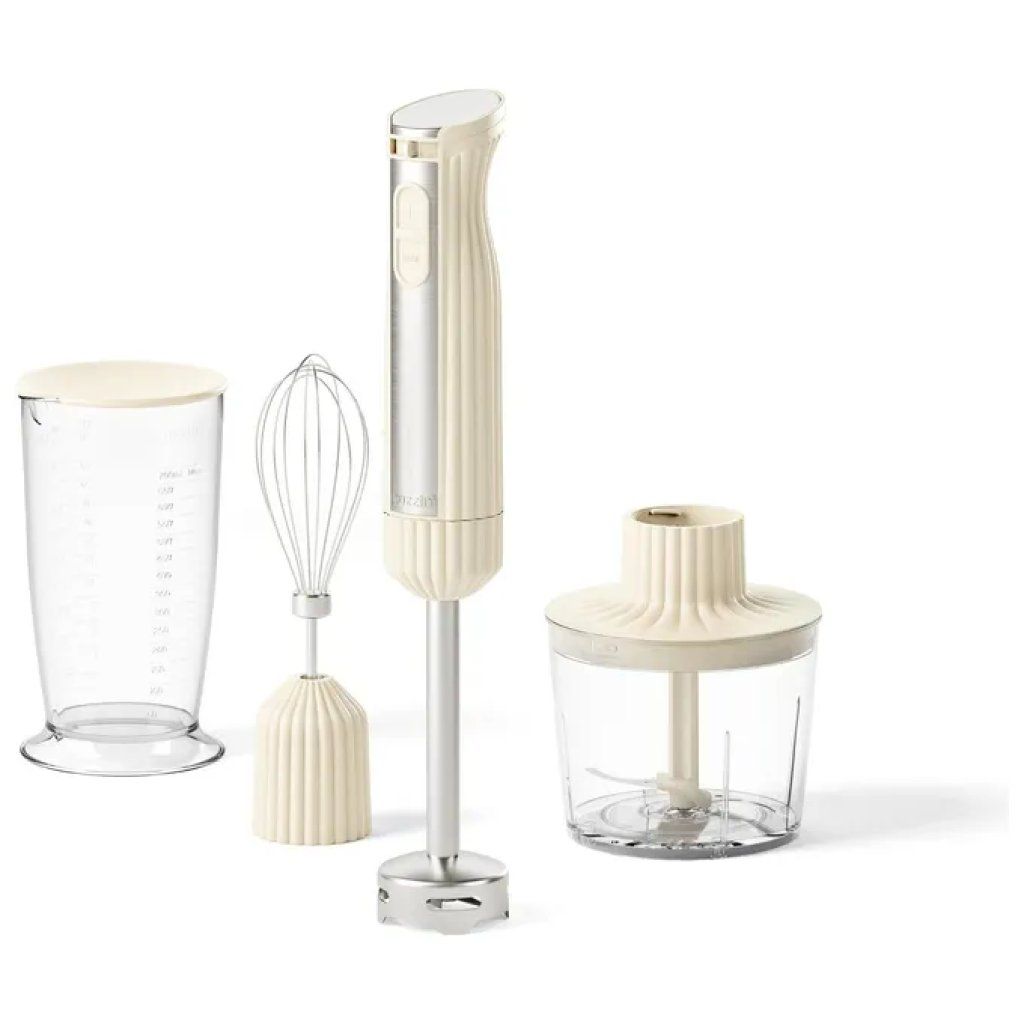 Guzzini 8008392423195 Sous Chef Frullatore a Immersione 600 W Due Velocita' con Accessori colore Crema Guzzini 8008392423195 Sous Chef Frullatore a Immersione 600 W Due Velocita' con Accessori colore Crema