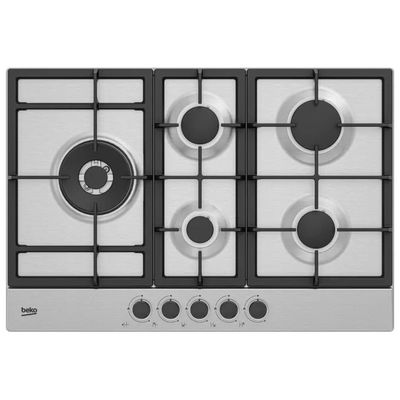 Beko HIAL75225SXE Piano Cottura a Gas 75 cm, 5 Fuochi e Bruciatore Wok Beko HIAL75225SXE Piano Cottura a Gas 75 cm, 5 Fuochi e Bruciatore Wok
