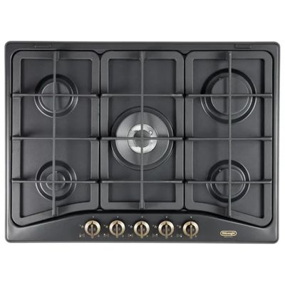 DELONGHI De’Longhi ANF 57 PRO Country Piano Cottura a Gas 70 cm, 5 Fuochi, Griglie in Ghisa, Antracite DELONGHI De’Longhi ANF 57 PRO Country Piano Cottura a Gas 70 cm, 5 Fuochi, Griglie in Ghisa, Antracite