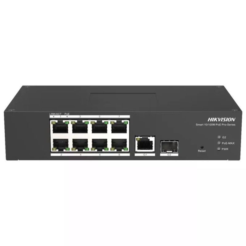 Hikvision DS-3T1310P-SI-HS Switch Gestito Industriale 8 Porte Fast Ethernet PoE 10