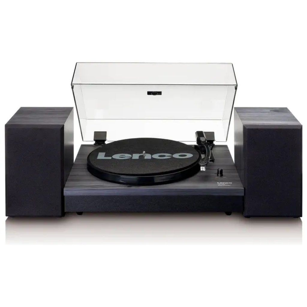 Lenco LS-300BK Giradischi Bluetooth con Altoparlanti Integrati, Nero
