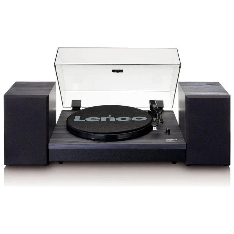 Lenco LS-300BK Giradischi Bluetooth con Altoparlanti Integrati, Nero