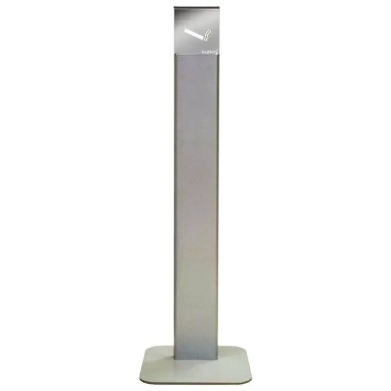 Alubox Posacenere a Colonna Argento in Alluminio e Acciaio Inox